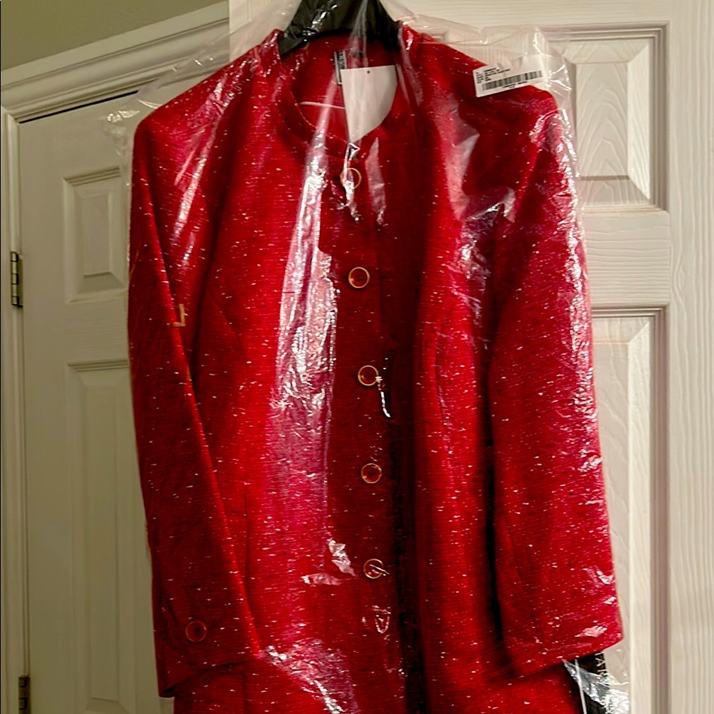 Talbots Red Blazer with Glossy Finish